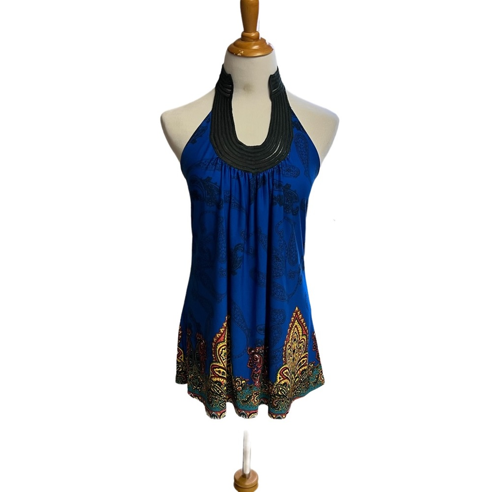 Sleeveless Collared Tank Top in Royal Blue